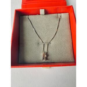 Vintage Red Envelope Sterling Silver R Initial Necklace Minimalist Box Chain 925